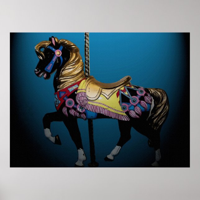 Póster Caballo de carrusel 32 x 24 Poster (Frente)