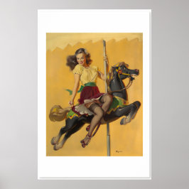 Póster Caballo de carrusel de Elvgren "Vamos a dar una vu