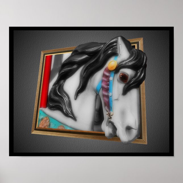 Póster Caballo de carrusel fuera de marco (Frente)