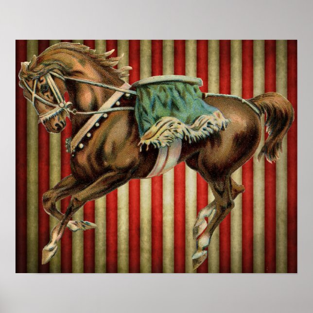 Póster caballo de circo vintage (Frente)