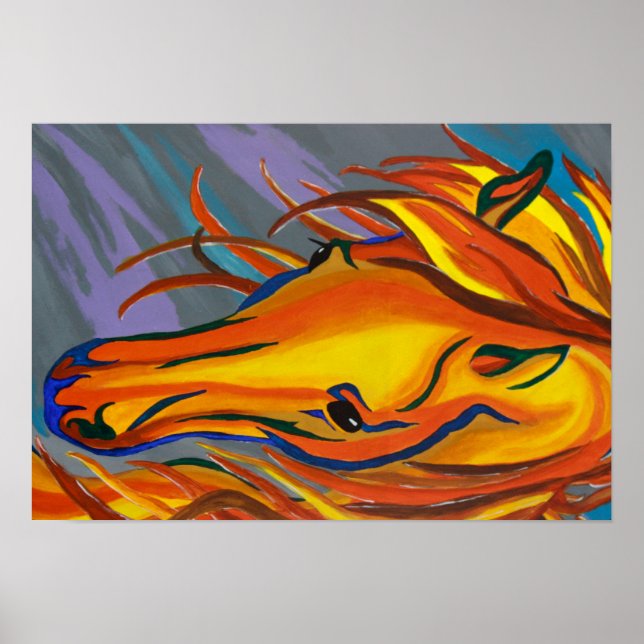 Póster Caballo de color (Frente)