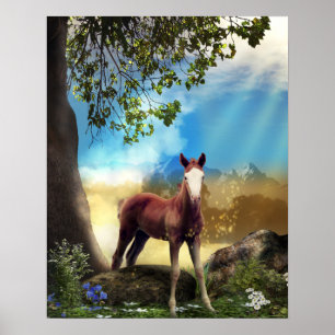 Póster Caballo de comida en el paraíso