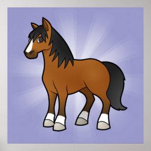 Póster Caballo de Dibujos Animados