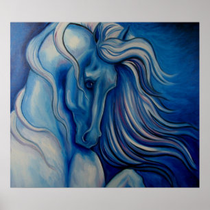 Póster Caballo de Drama Azul