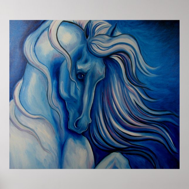 Póster Caballo de Drama Azul (Frente)