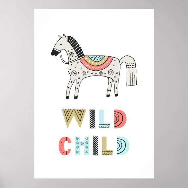 Póster Caballo de Escandia para Niños Salvajes (Frente)