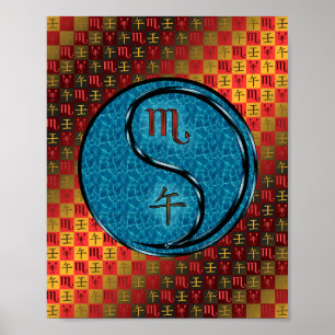 Póster Caballo de Escorpio y Agua