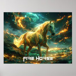 PÓSTER CABALLO DE FUEGO - ZODÍACO CHINO - 