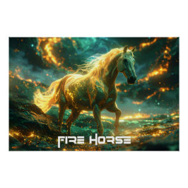PÓSTER CABALLO DE FUEGO - ZODÍACO CHINO - 