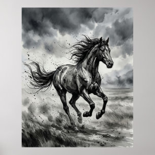 Póster Caballo de Galope de Pincelada