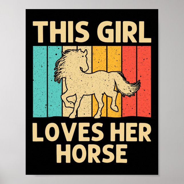 Póster Caballo De Guay Para Chicas Jóvenes A Caballo Mont (Frente)
