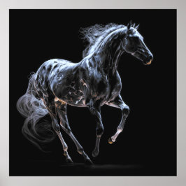 Póster Caballo de Hielo, Colores abstractos, Pared de imp