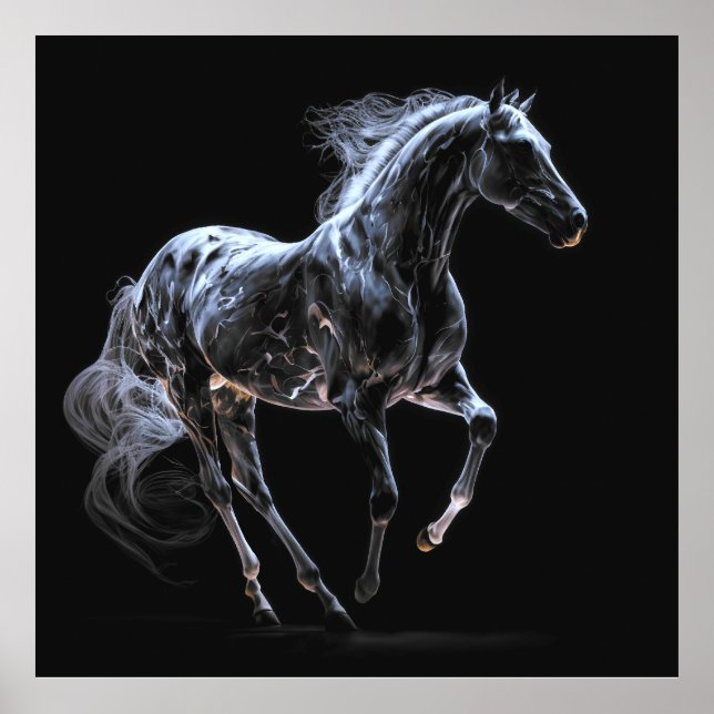 Póster Caballo de Hielo, Colores abstractos, Pared de imp (Frente)