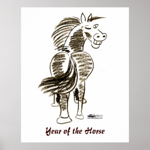 Póster Caballo de Invierno ¡Buena Suerte!