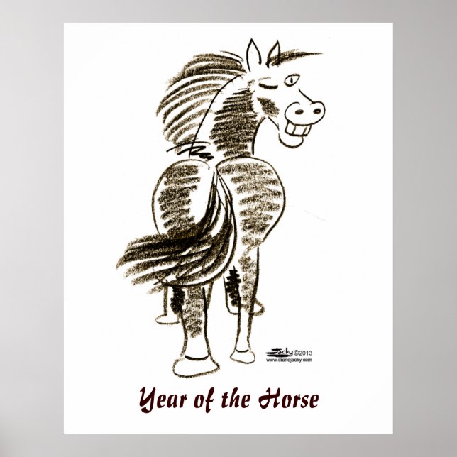 Póster Caballo de Invierno ¡Buena Suerte! (Frente)