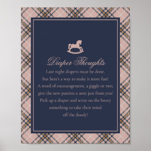 Póster Caballo de Juguete a Roca de Cuadros Tartán Rosa P