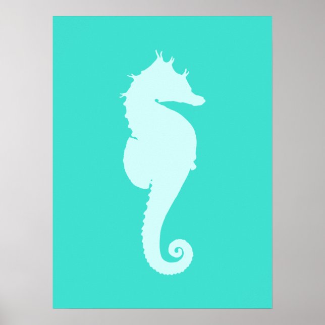 Póster Caballo de mar turquesa (Frente)