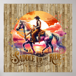 Póster Caballo de montura de Guay Western