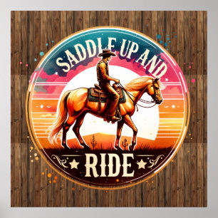 Póster Caballo de montura de Guay Western