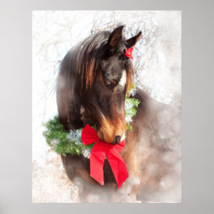 Póster Caballo de Navidades de ensueño