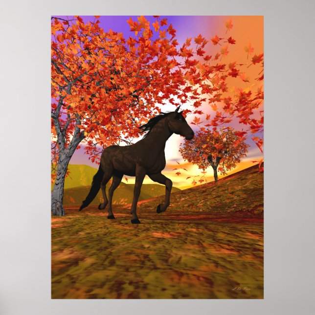 Póster Caballo de otoño (Frente)