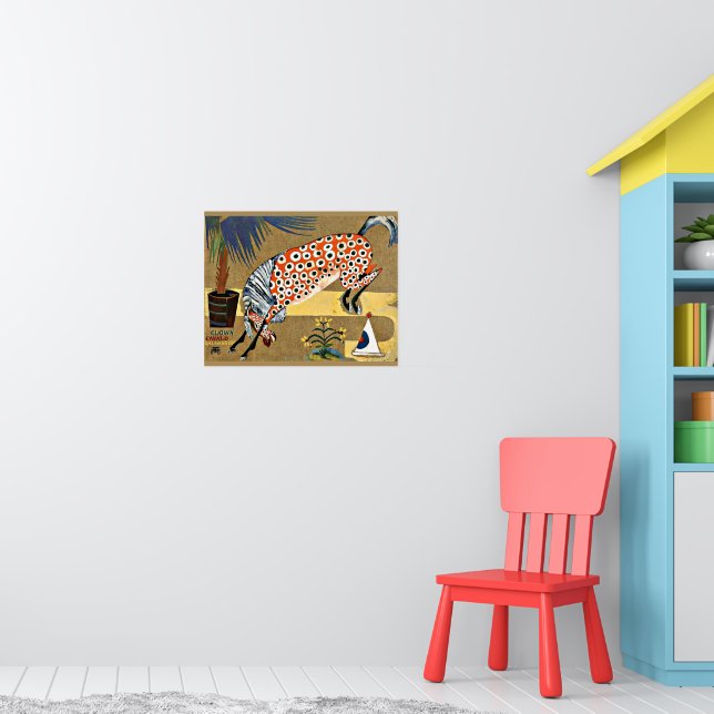 Póster Caballo de payaso, pintura artística fina, (Guardería 1)