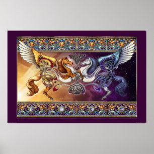 Póster Caballo de sol, Poster de caballo de luna (30x20")