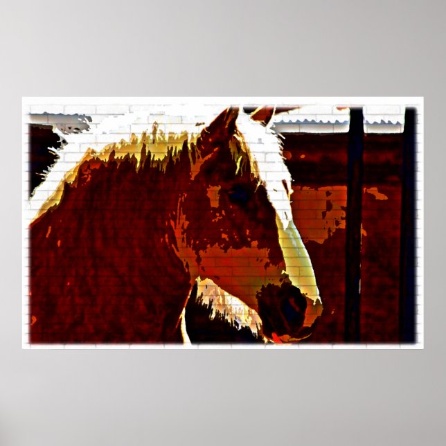 Póster Caballo De Sorrel En Poster De Perfil (Frente)