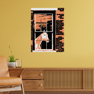 Póster caballo de ventana de galena