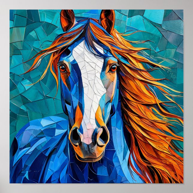 Póster Caballo de Vidrio Pintado (Frente)
