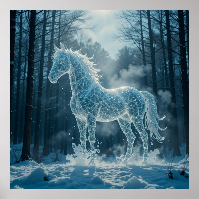 Póster Caballo digital mágico (Frente)