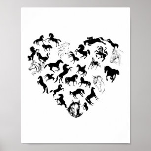 Póster Caballo Ecuestre Corazón de Caballo Caballo Hígado