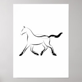 Póster Caballo elegante de color negro