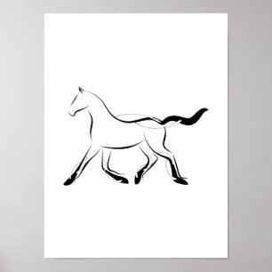 Póster Caballo elegante de color negro