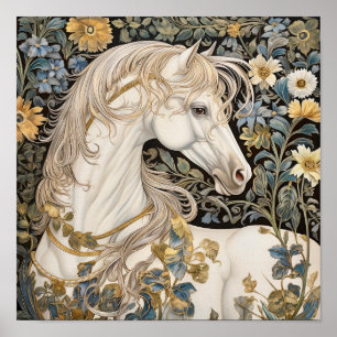 Póster Caballo en pintura de prados