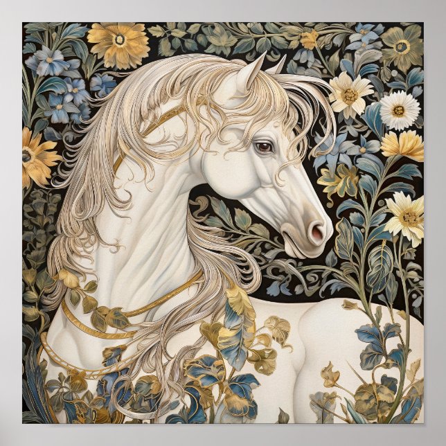 Póster Caballo en pintura de prados (Frente)