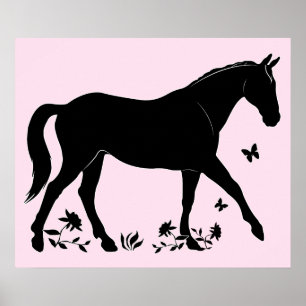 Póster Caballo en Silhouette