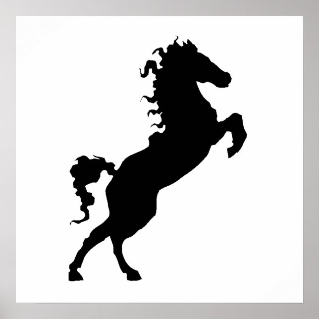 Póster Caballo En Silhouette De Piernas Hind (Frente)