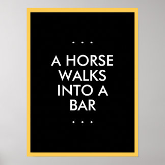 Póster Caballo entra en un Poster de bar