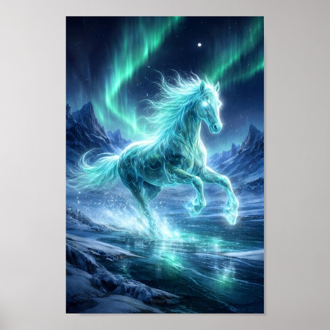 Póster Caballo Espíritu Celestial Galopante Bajo el Norte (Frente)