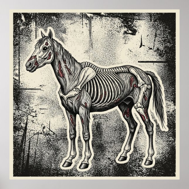 Póster Caballo Esqueleto (Frente)