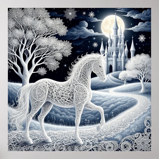 Póster Caballo Etéreo y Castillo Encantado (Frente)