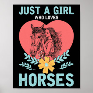 Póster Caballo femenino de equitación con regalo animal
