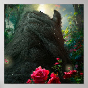 Póster Caballo Friesiano de Belleza Negra - Poster
