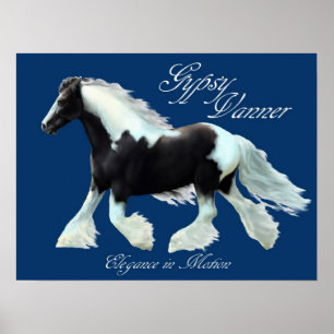 Póster Caballo gitano de Vanner , Elegancia en movimiento