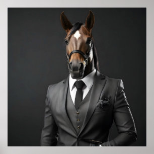 Póster Caballo gracioso en el traje