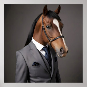 Póster Caballo gracioso en el traje