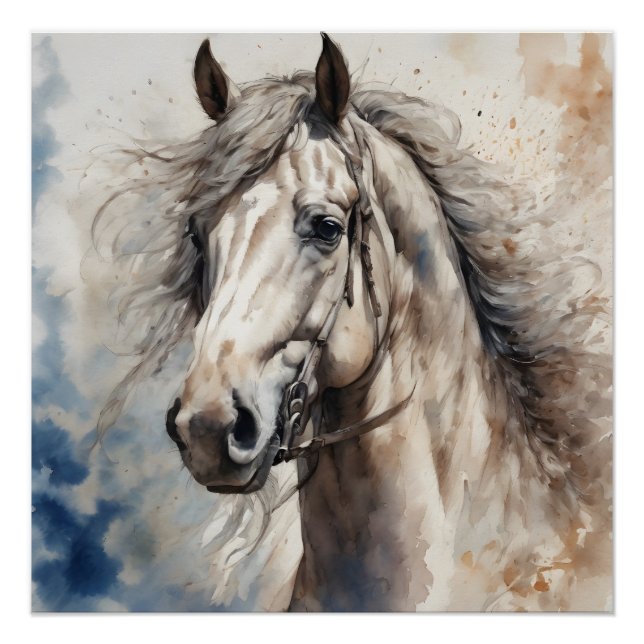 Póster Caballo gris no 1 (Anverso)