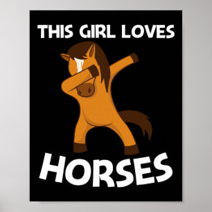 Póster Caballo Guay Para Chicas Niños Dabbing Pony Saddle