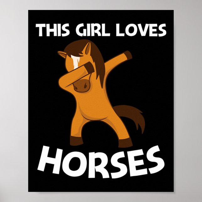 Póster Caballo Guay Para Chicas Niños Dabbing Pony Saddle (Frente)